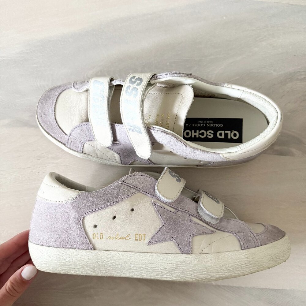 Golden Goose Old School Double Quarter Womens Velcro Lavender sz 37